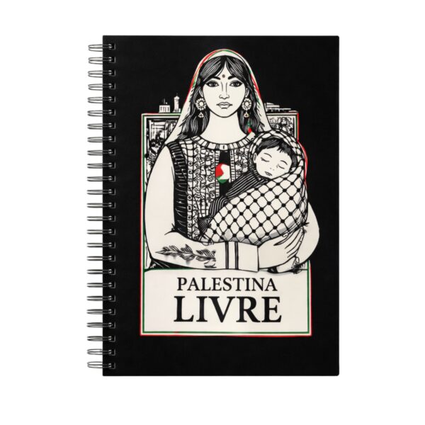 Mulher Palestina Livre – Caderno Espiral Praia Pautado 200 fls