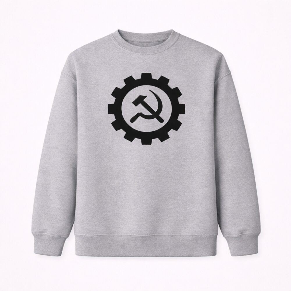 Engrenagem, Foice e Martelo – Moletom Gola Careca Unissex - Imagem 2