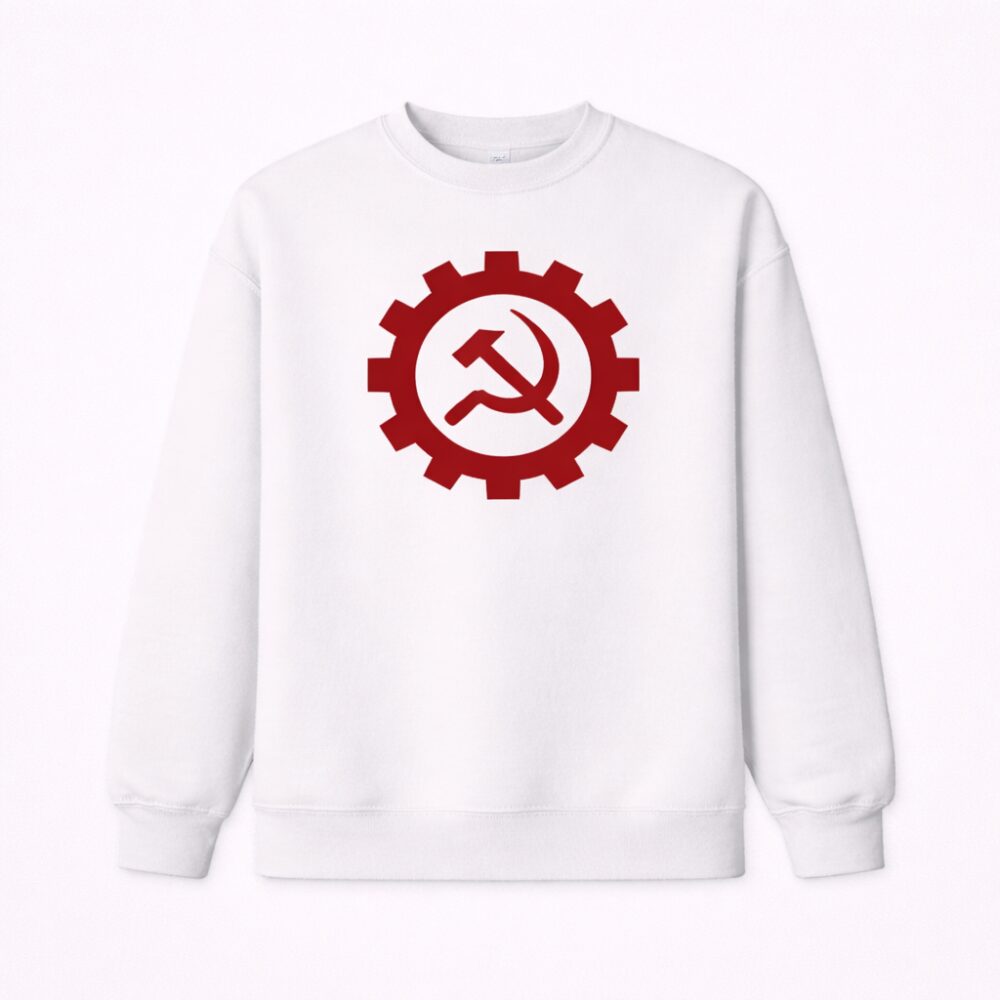 Engrenagem, Foice e Martelo – Moletom Gola Careca Unissex - Imagem 3