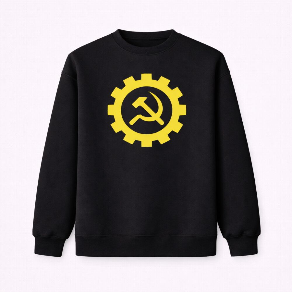 Engrenagem, Foice e Martelo – Moletom Gola Careca Unissex - Imagem 4