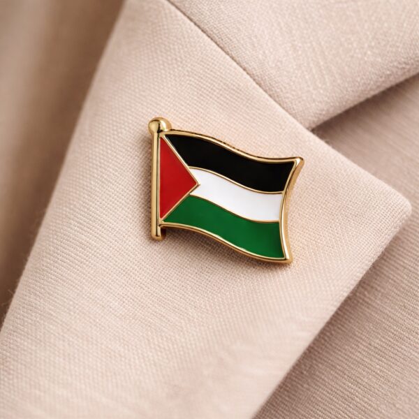 Bandeira Palestina - Pin de Metal com Detalhe Resinado