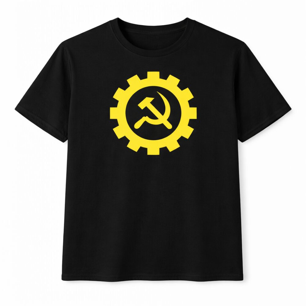 Engrenagem, Foice e Martelo - Camiseta Unissex - Imagem 2