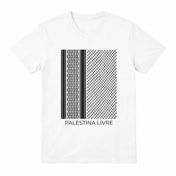 Kufia Palestina Livre - Camiseta Unissex - Imagem 2