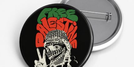 "Free Palestine" – Bóton de Plástico