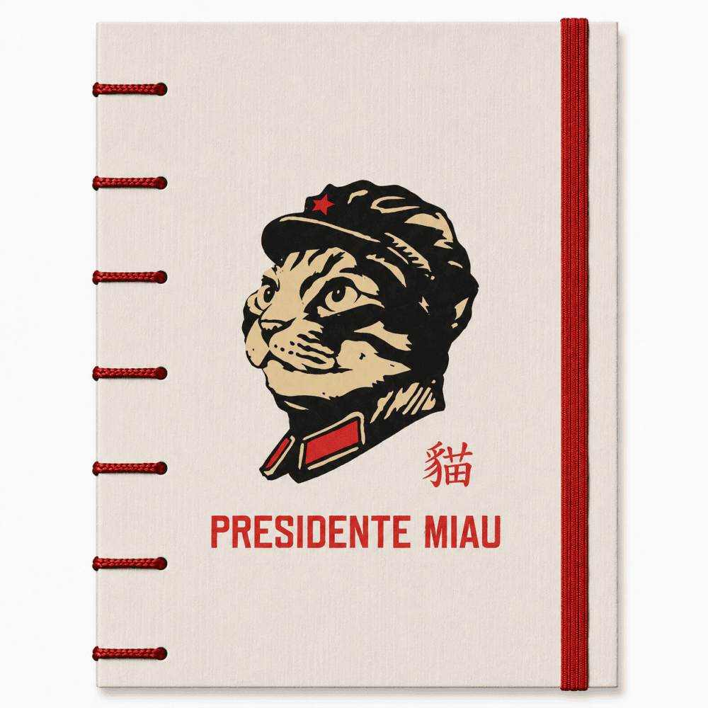 caderno costurado presidente miau
