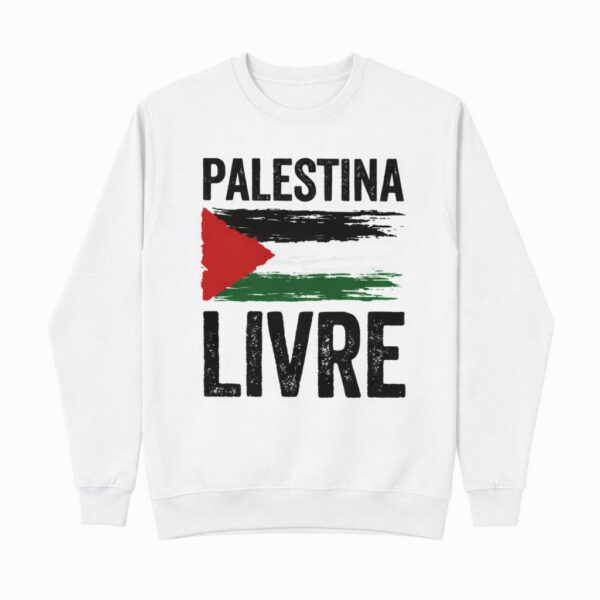 Palestina Livre - Moletom Gola Careca Unissex - Imagem 2