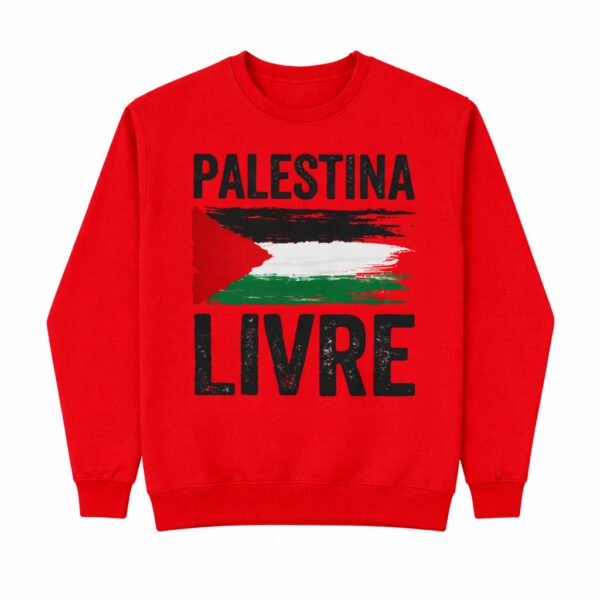 Palestina Livre - Moletom Gola Careca Unissex - Imagem 3