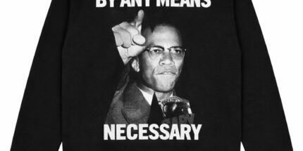 By any means necessary Malcolm X – Moletom Gola Careca Unissex