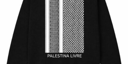 Kufia Palestina Livre - Moletom Gola Careca Unissex